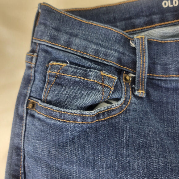 Old Navy Jeans Womens 6 Blue Denim Short Mid Rise Curvy Skinny Leg W29 x L27 - Picture 11 of 13